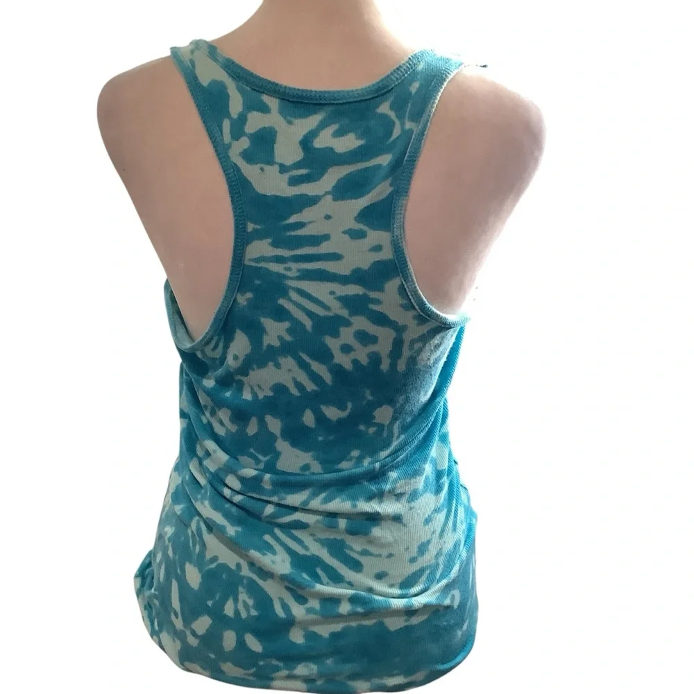 No Boundaries Women’s Aqua Tie-Dye Tank Top Size L - Picture 4 of 7